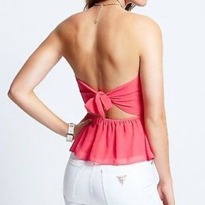 Guess Coral Strapless Tie Back Top
